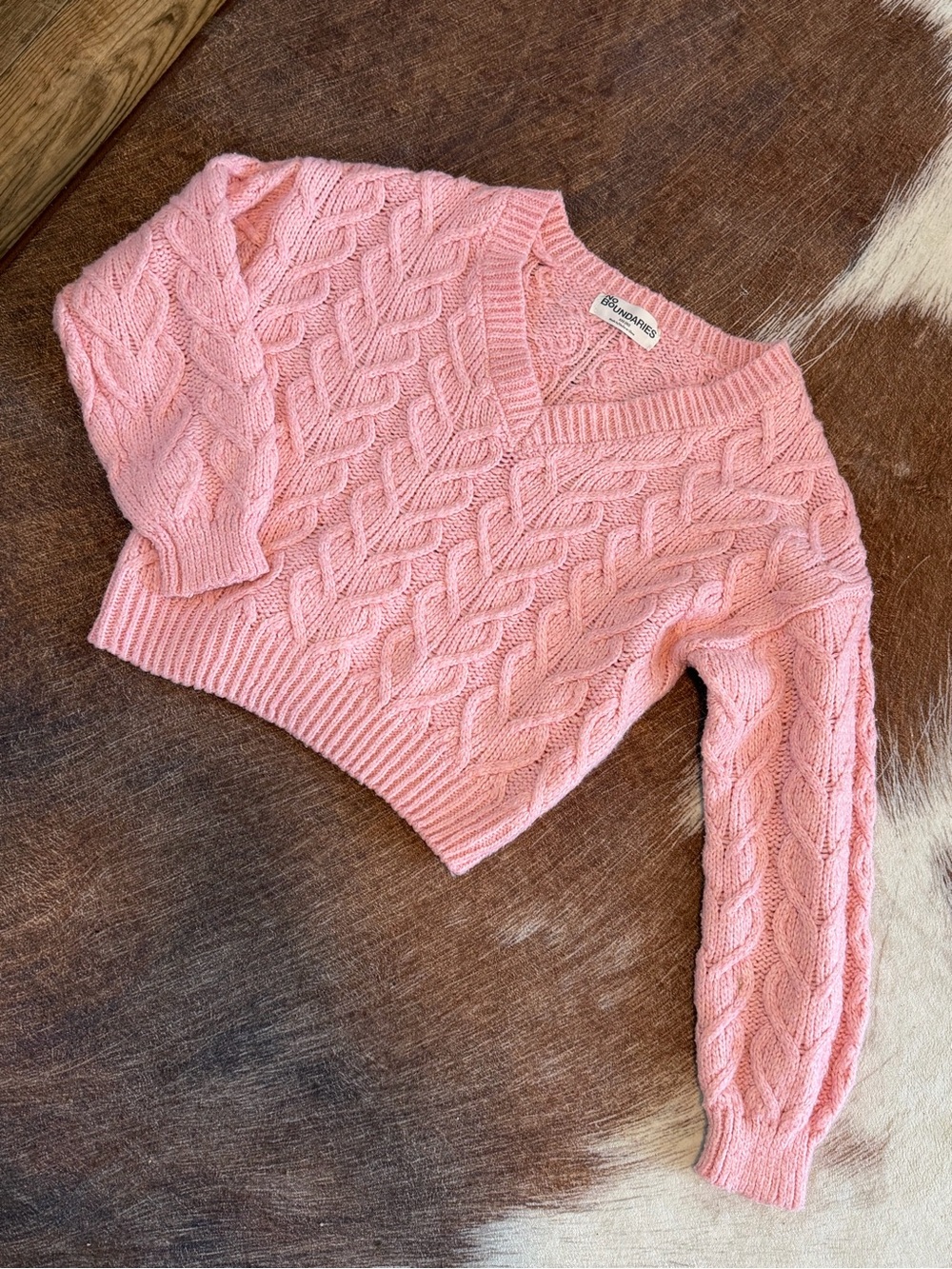 Knit V-Neck Sweater - Pink size XXS(00)